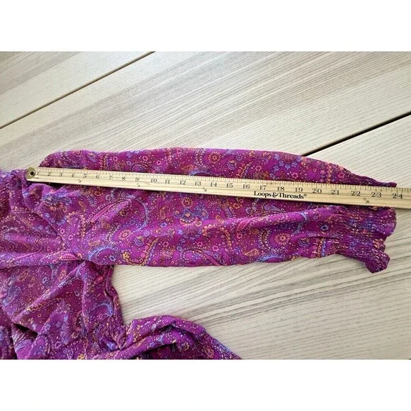 Beach Lunch Lounge Floral Cottagecore Tiered Midi Dress XL long sleeve Coastal - Picture 3 of 11